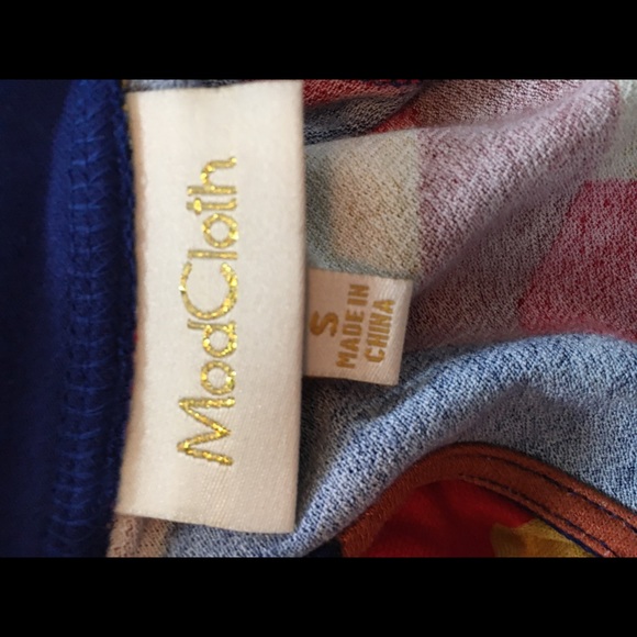 ModCloth Colorblock Retro 60s mod tunic top with Peter Pan collar jewel tone - Picture 6 of 9